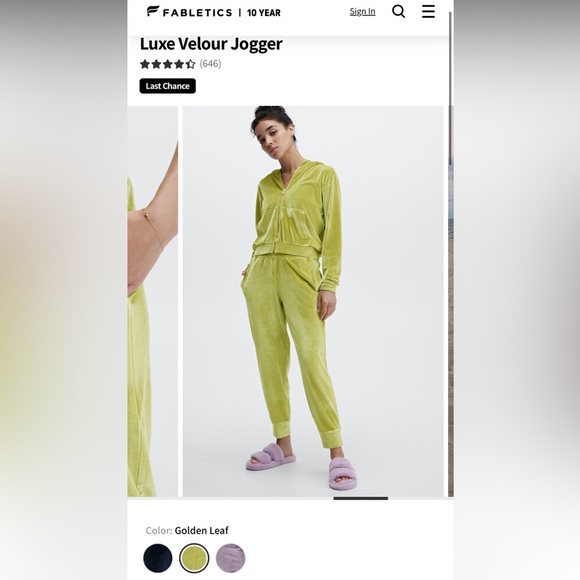 Fabletics 2X Velvet Jogger 💚 - Picture 5 of 8